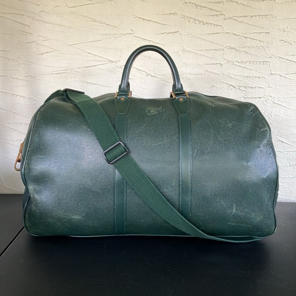 Louis Vuitton LV Boston Bag  Kendall GM Green Taiga SERIAL SP0017